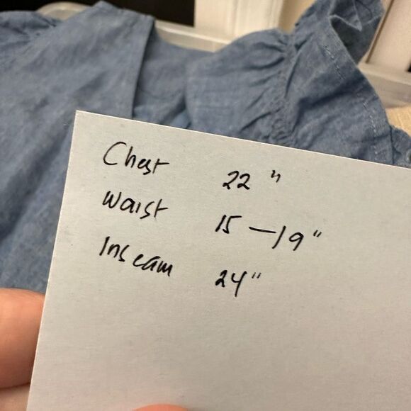 J. Crew Ruffle Chambray Puff Sleeve Jumpsuit Wide Leg 100% Cotton Size 12 - Picture 10 of 10